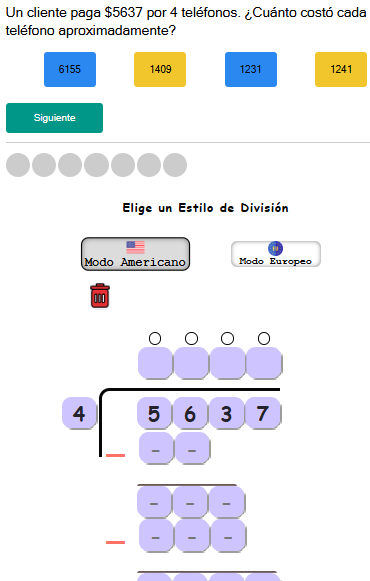 Test de división larga (fácil)