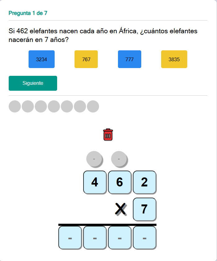 Test de multiplicación 2 (nivel fácil)
