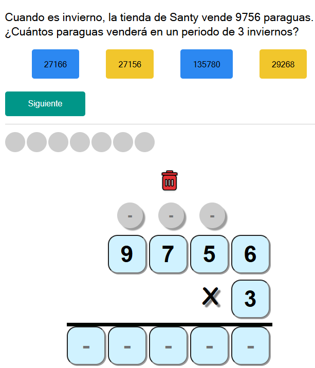 Test de multiplicación (nivel medio)