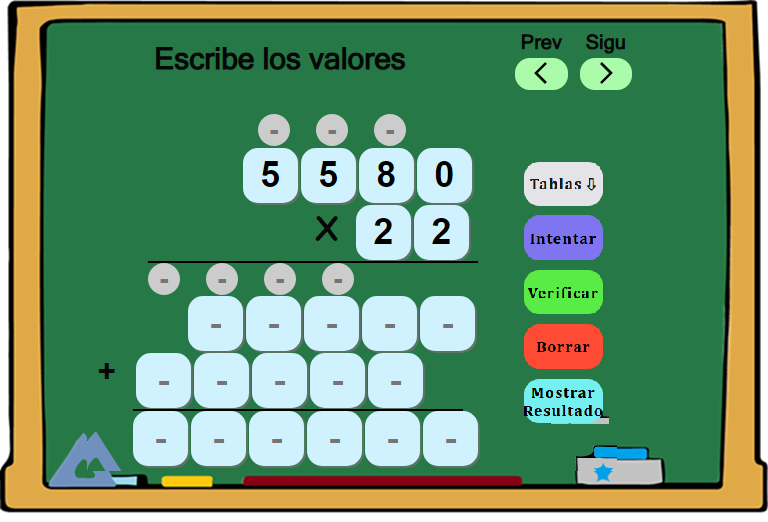 Pizarra de multiplicar (nivel imposible)