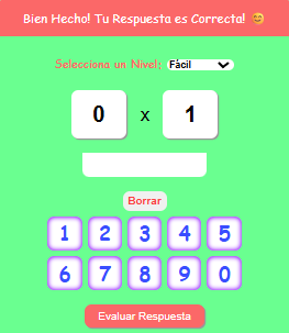 Test de multiplicación fácil