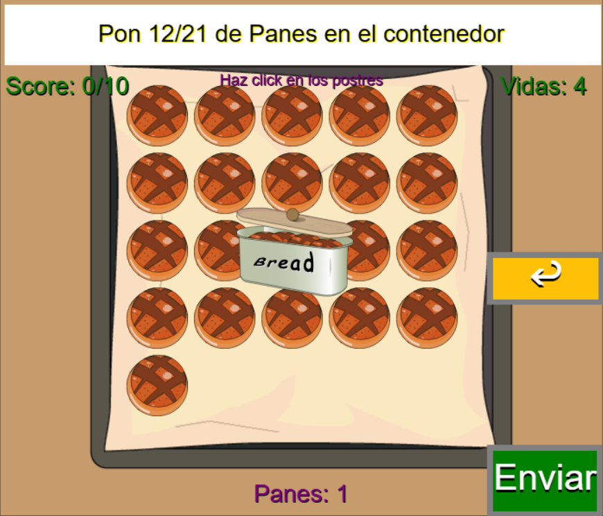 Juego de fracción: Mi pastelería