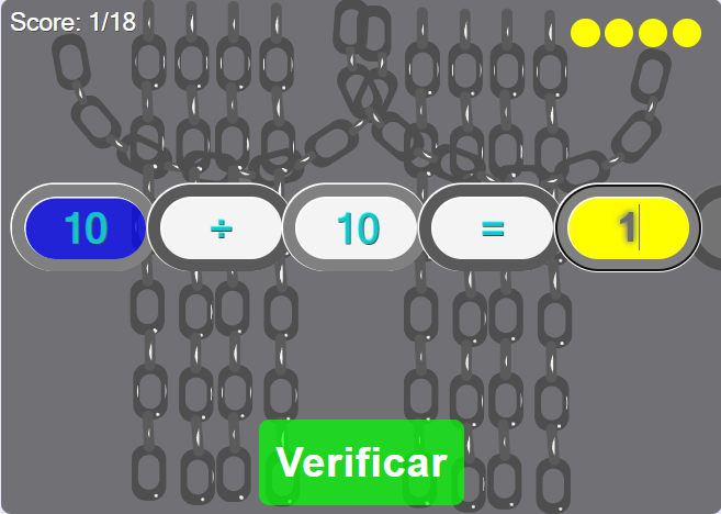 cadena de números, juego de matemáticas