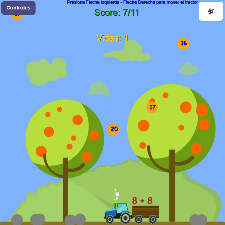 Juego de Matemáticas: Sumas con Tractor